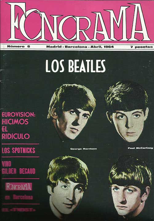 Revista Fonorama, portada con The Beatles
Los Beatles en España