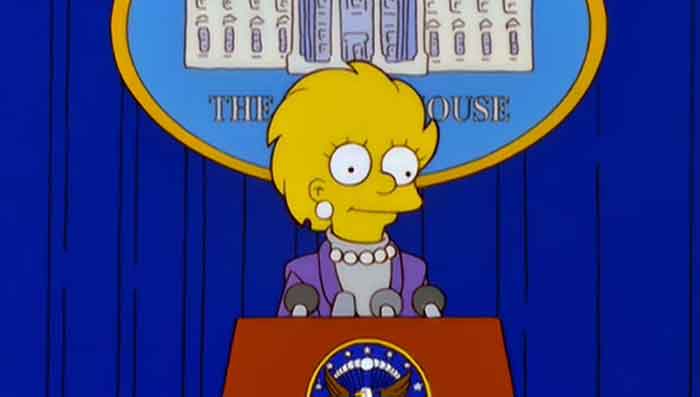 Lisa Simpson, presidenta de los Estados Unidos