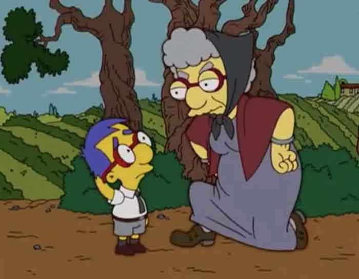 La abuela italiana de Milhouse Van Houten Mussolini  