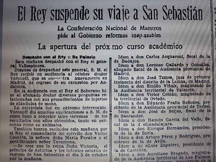 Publicación en La Vanguardia sobre el encuentro entre Voronoff y Alfonso XIII - el café de la historia