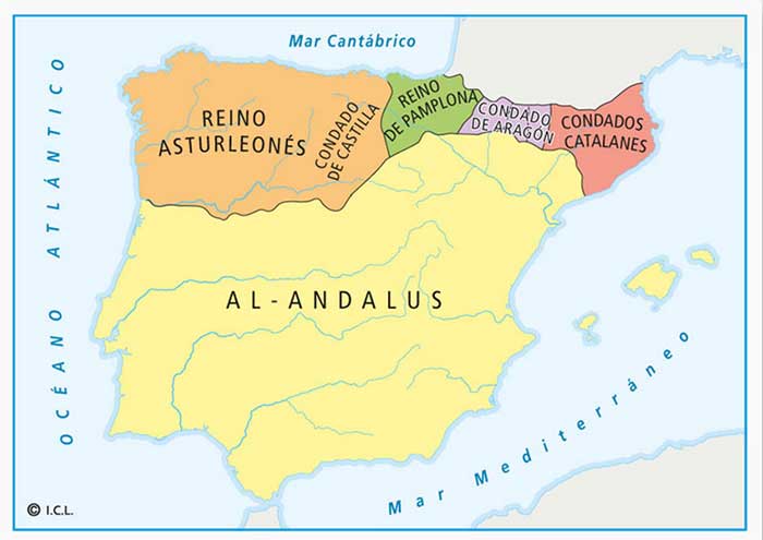Mapa de la Península, siglo X - el café de la historia