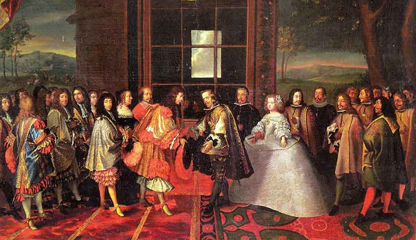 Cuadro de Velázquez inmortalizando el Tratado de los Pirineos