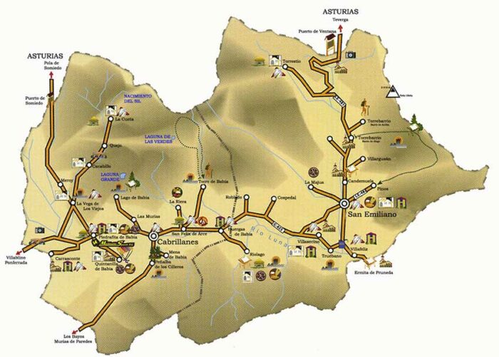 Mapa de la comarca de Babia - el café de la historia